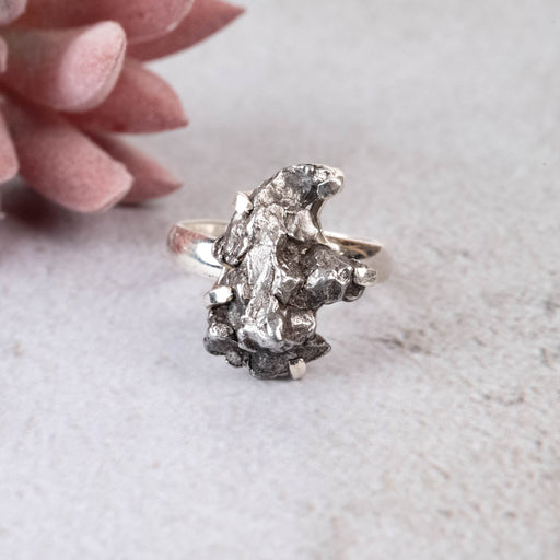 Meteorite Ring 17x12mm Size 7 Adjustable - InnerVision Crystals