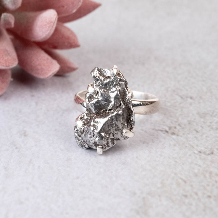 Meteorite Ring 19x11mm Size 8 Adjustable - InnerVision Crystals