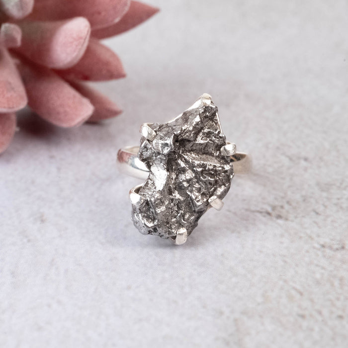 Meteorite Ring 19x13mm Size 8 Adjustable - InnerVision Crystals