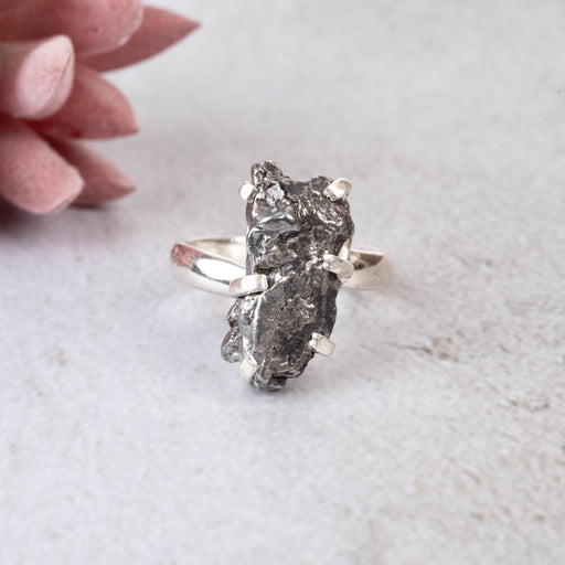 Meteorite Ring 19x9mm Size 8 Adjustable - InnerVision Crystals