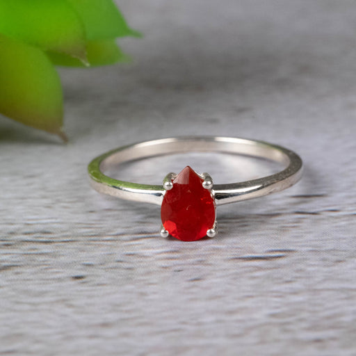 Mexican Fire Opal Ring 5x7mm Size 9 - InnerVision Crystals