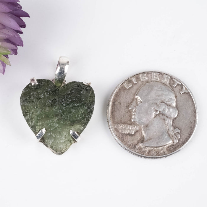 Moldavite Heart Pendant 4.37 g 27x19mm - InnerVision Crystals