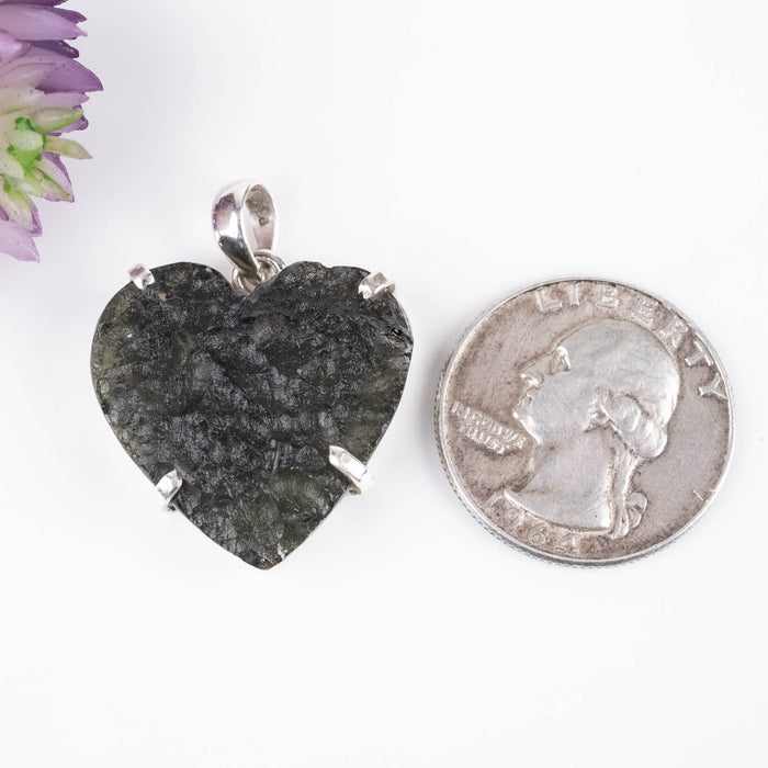 Moldavite Heart Pendant 7.46 g 32x25mm - InnerVision Crystals