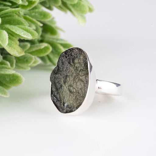 Moldavite Ring 18x12mm Size 5.5 - InnerVision Crystals