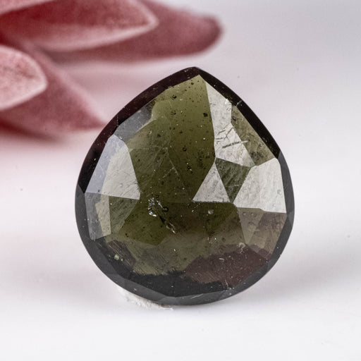 Moldavite Rose Cut Gemstone 9.30 ct 15x14mm - InnerVision Crystals