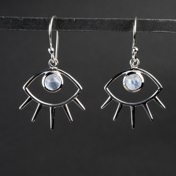 Moonstone Dangle Earrings 5mm .925 Silver - InnerVision Crystals