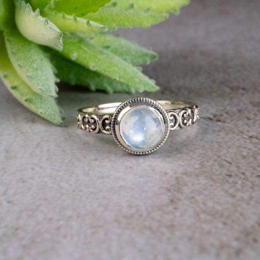 Moonstone Ring 7mm Size 10 - InnerVision Crystals