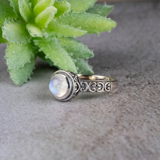 Moonstone Ring 7mm Size 9 - InnerVision Crystals