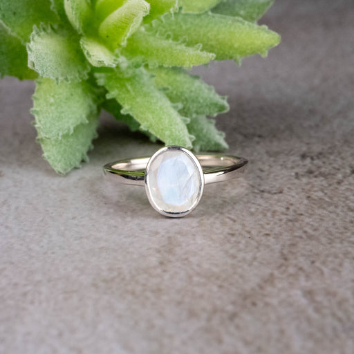 Moonstone Ring 8x6mm Size 9 - InnerVision Crystals