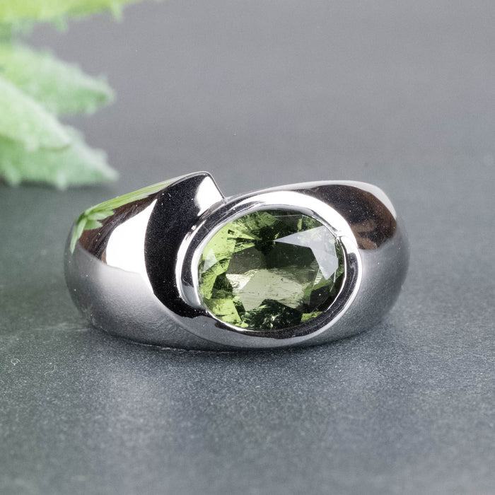 NEW Men's Moldavite Ring 10x8mm - InnerVision Crystals