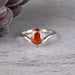 Orange Kyanite and White Topaz Ring 8x6mm Size 6 - InnerVision Crystals