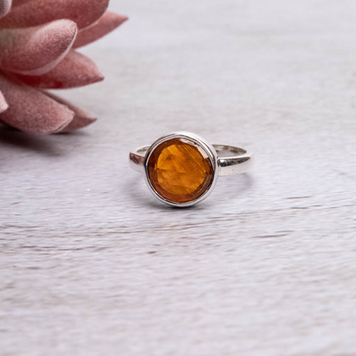 Orange Kyanite Ring 10mm Size 6 - InnerVision Crystals