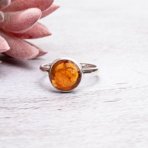 Orange Kyanite Ring 10mm Size 8 - InnerVision Crystals