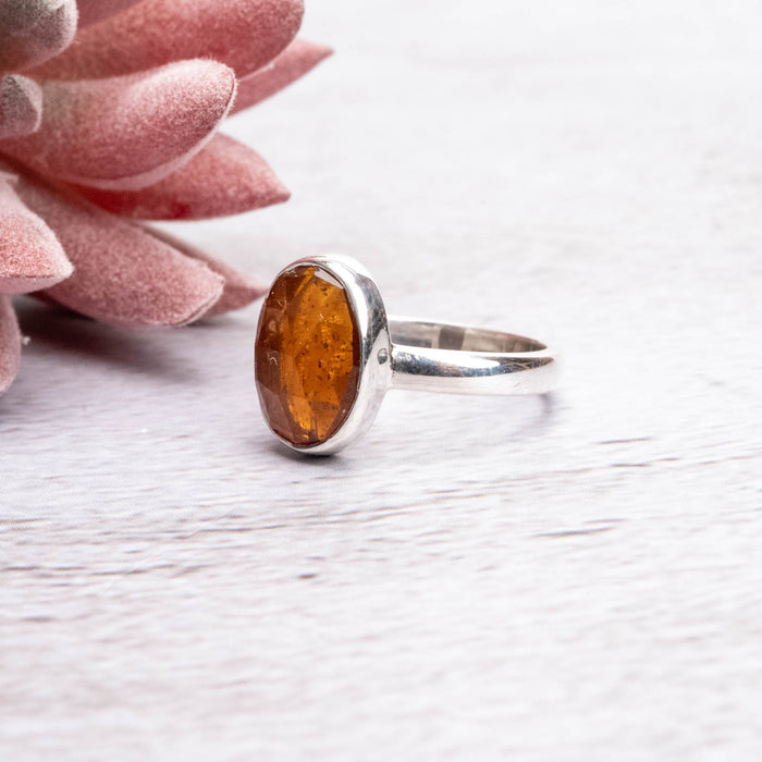 Orange Kyanite Ring 12x8mm Size 6 - InnerVision Crystals