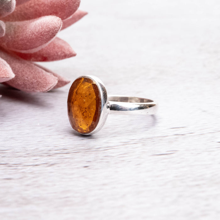 Orange Kyanite Ring 12x9mm Size 7 - InnerVision Crystals