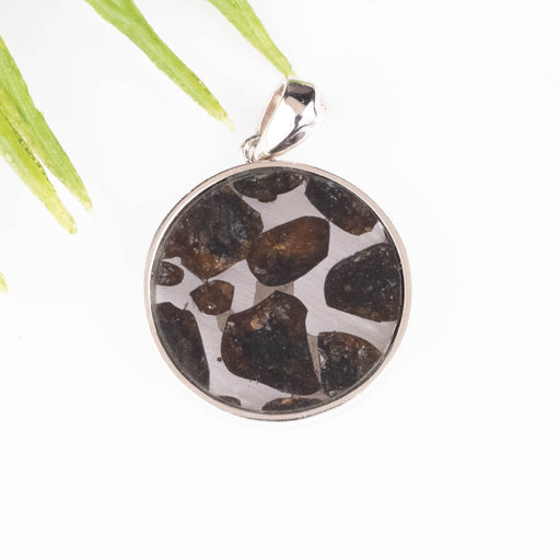 Pallasite Meteorite Flower of Life Pendant 27x19mm - InnerVision Crystals