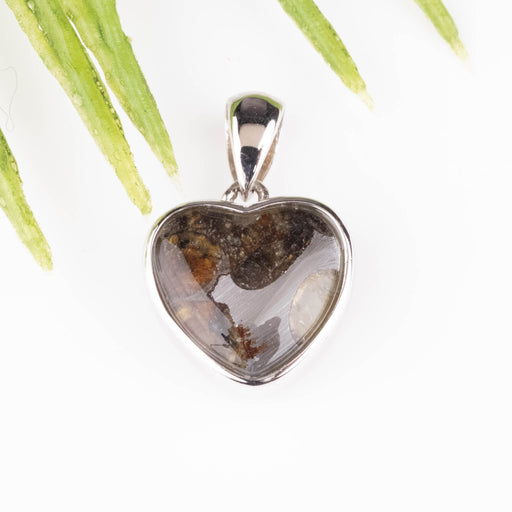 Pallasite Meteorite Heart Pendant 17x11mm - InnerVision Crystals