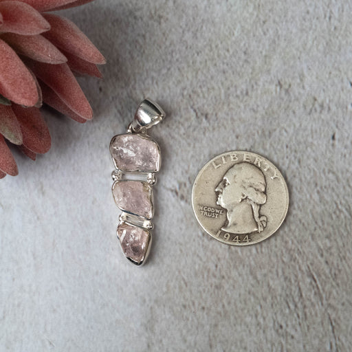 Raw Morganite Pendant 6.05 g 42x13mm - InnerVision Crystals