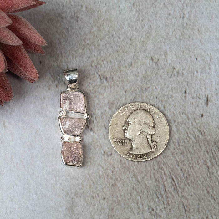 Raw Morganite Pendant 6.08 g 41x13mm - InnerVision Crystals