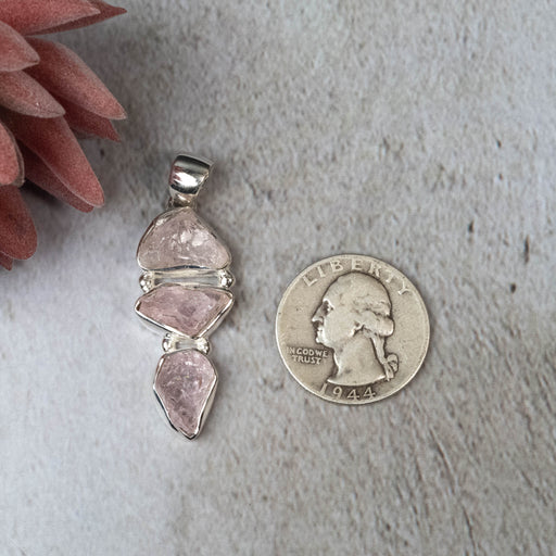 Raw Morganite Pendant 7.38 g 46x15mm - InnerVision Crystals