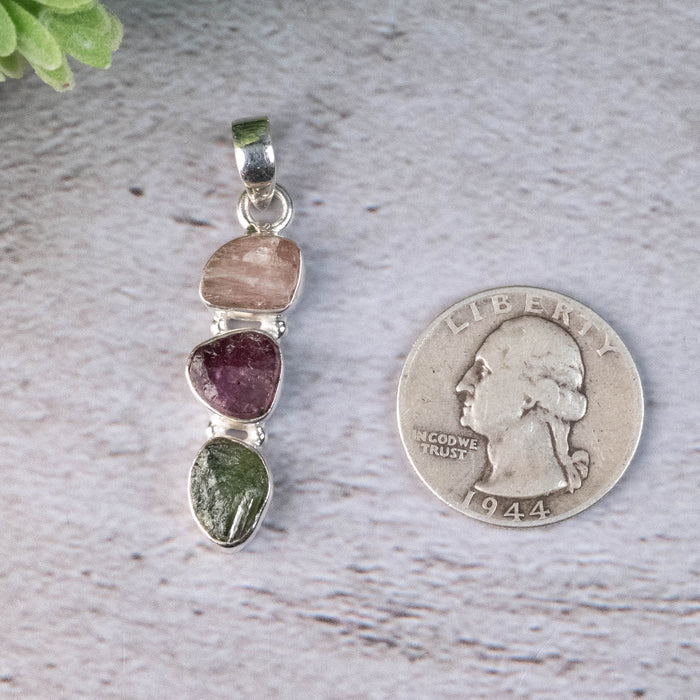 Raw Tourmaline Pendant 4.49 g 44x10mm - InnerVision Crystals