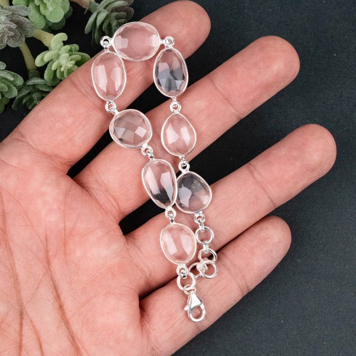 Rose Quartz Bracelet Adjustable .925 - InnerVision Crystals