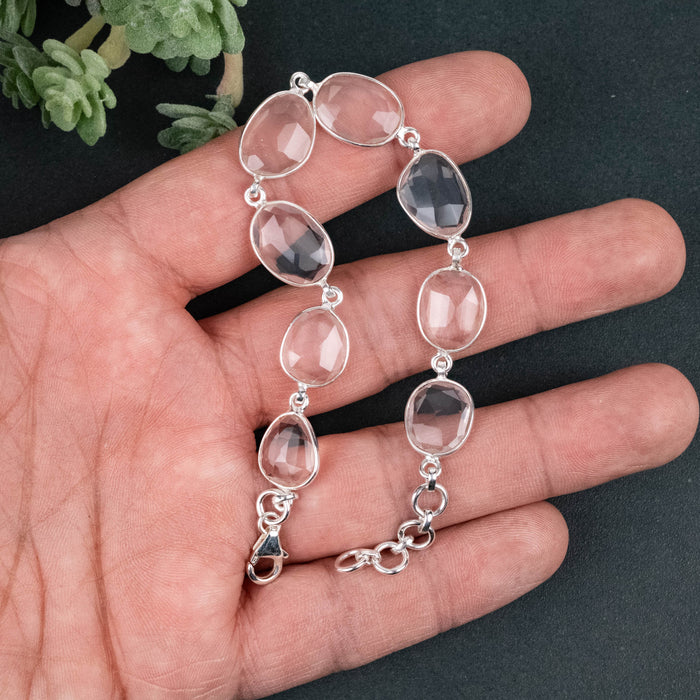 Rose Quartz Bracelet Adjustable .925 - InnerVision Crystals