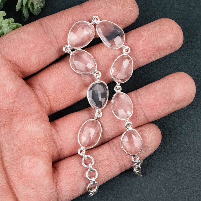 Rose Quartz Bracelet Adjustable .925 - InnerVision Crystals