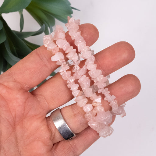 Rose Quartz Chip Bracelet - InnerVision Crystals