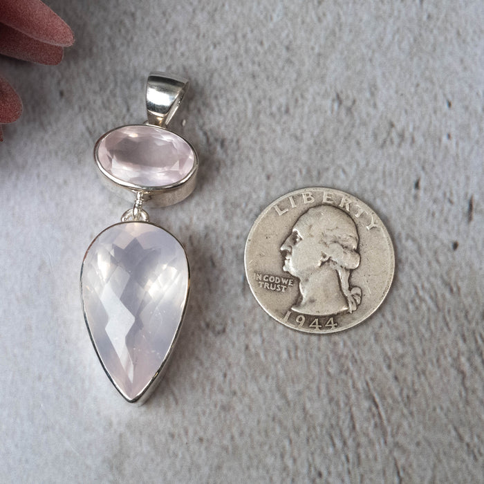 Rose Quartz Pendant 16.04 g 54x17mm - InnerVision Crystals