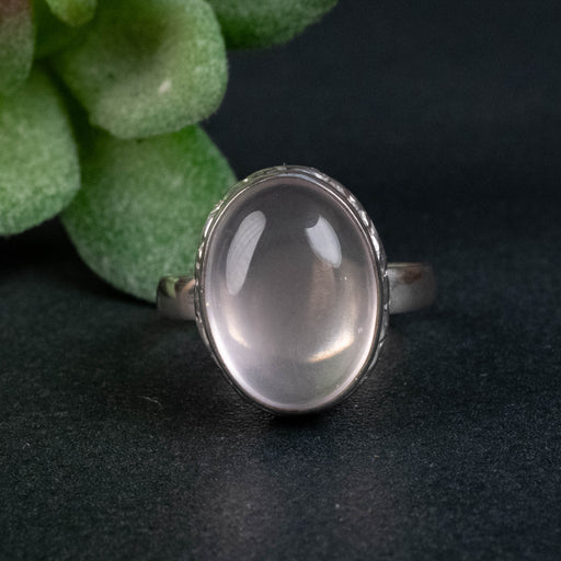 Rose Quartz Ring 15x11mm Size 8 - InnerVision Crystals