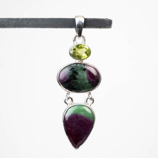 Ruby Zoisite & Peridot Pendant - InnerVision Crystals