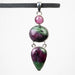 Ruby Zoisite & Tourmaline Pendant 10.69 g 60x17mm - InnerVision Crystals