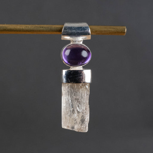 Scapolite and Amethyst Pendant 3.45 g 32x9mm - InnerVision Crystals