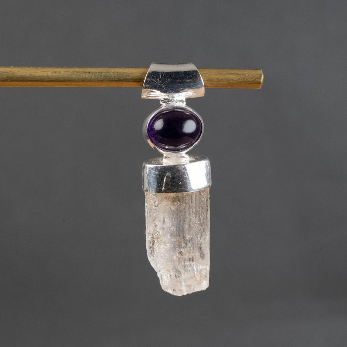 Scapolite and Amethyst Pendant 3.61 g 32x9mm - InnerVision Crystals