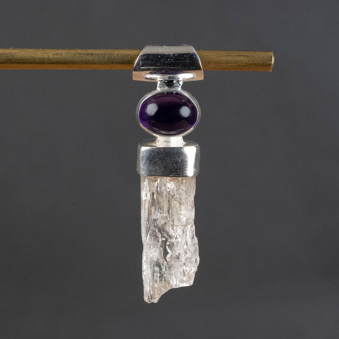 Scapolite and Amethyst Pendant 3.69 g 36x9mm - InnerVision Crystals