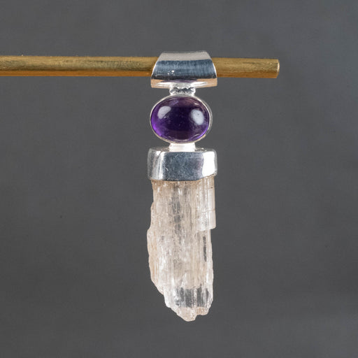 Scapolite and Amethyst Pendant 4.22 g 37x9mm - InnerVision Crystals