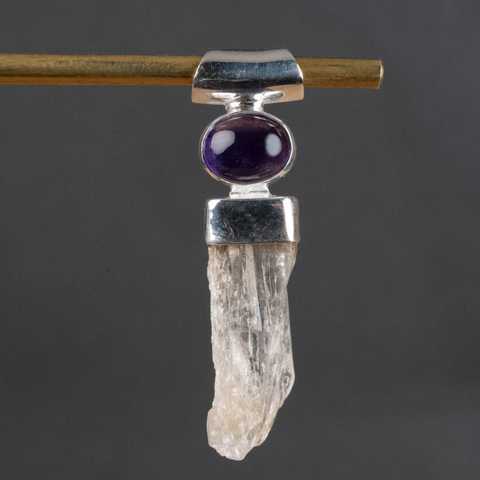 Scapolite and Amethyst Pendant 4.31 g 37x10mm - InnerVision Crystals