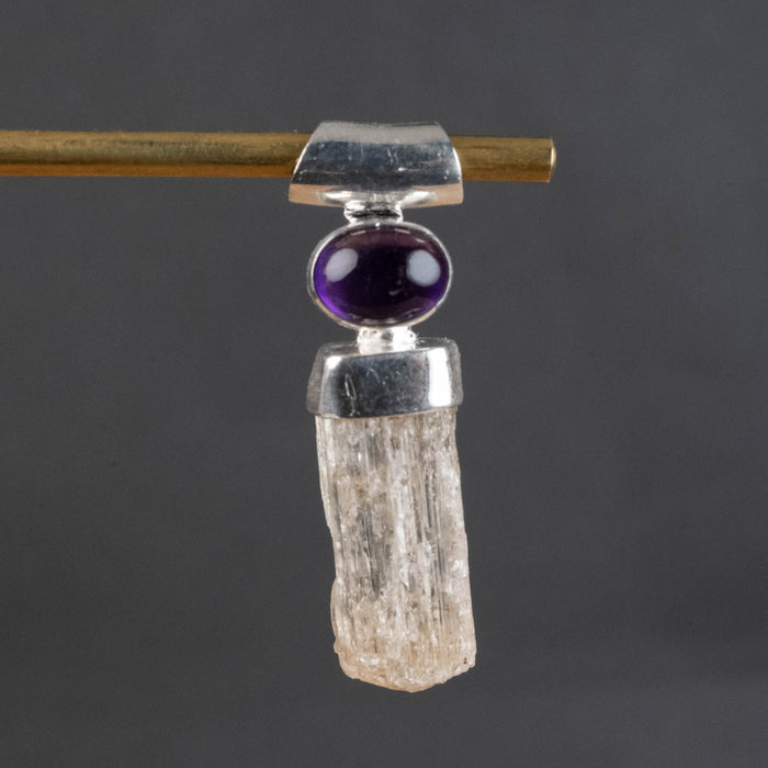 Scapolite and Amethyst Pendant 4.34 g 35x10mm - InnerVision Crystals