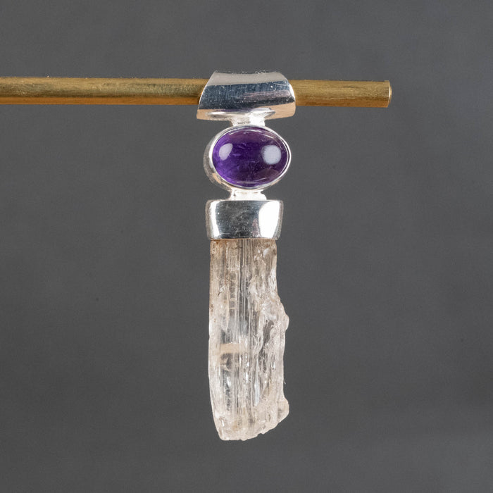 Scapolite and Amethyst Pendant 4.35 g 38x10mm - InnerVision Crystals