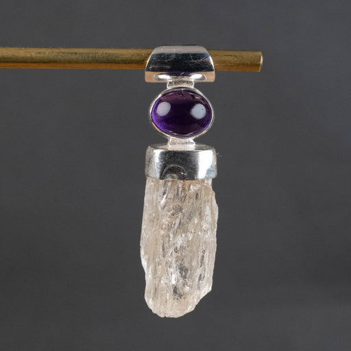 Scapolite and Amethyst Pendant 4.36 g 35x9mm - InnerVision Crystals