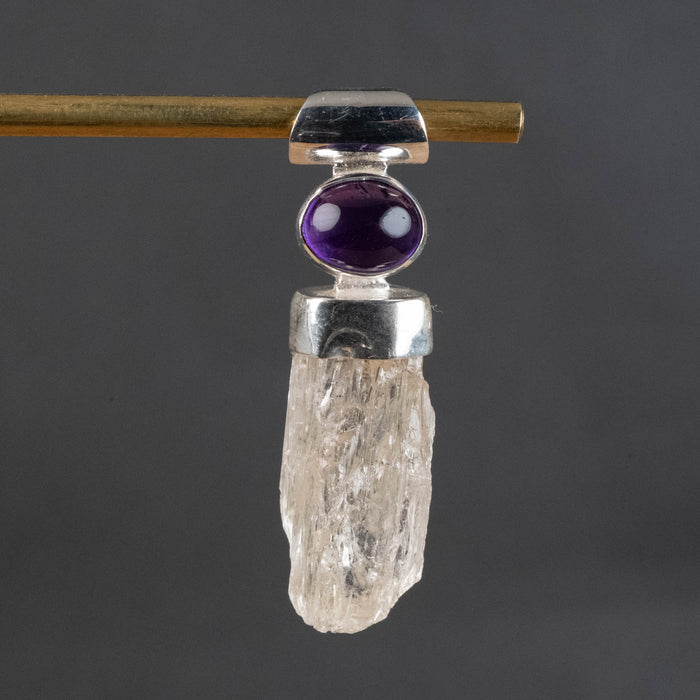 Scapolite and Amethyst Pendant 4.36 g 35x9mm - InnerVision Crystals