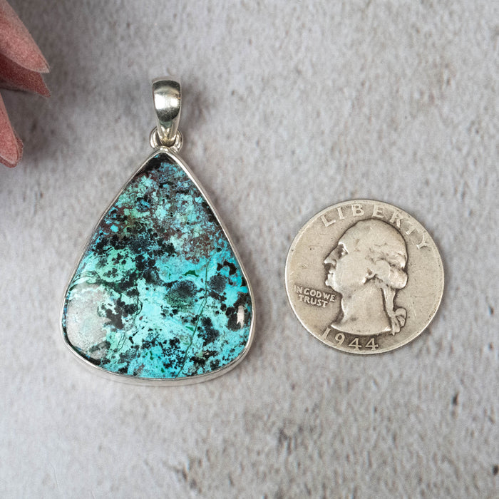 Shattuckite Pendant 11.45 g 48x29mm - InnerVision Crystals