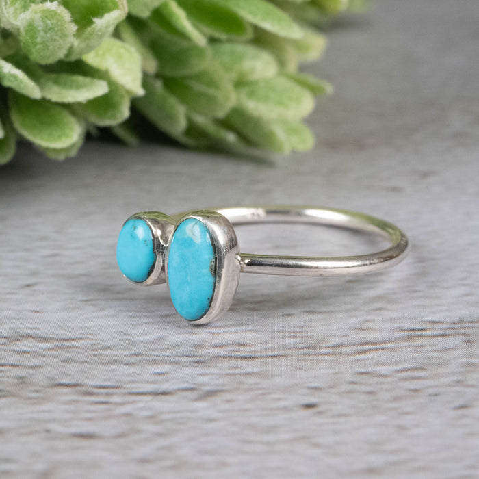 Sleeping Beauty Arizona Turquoise Ring 5 - 7mm Size 8 - InnerVision Crystals