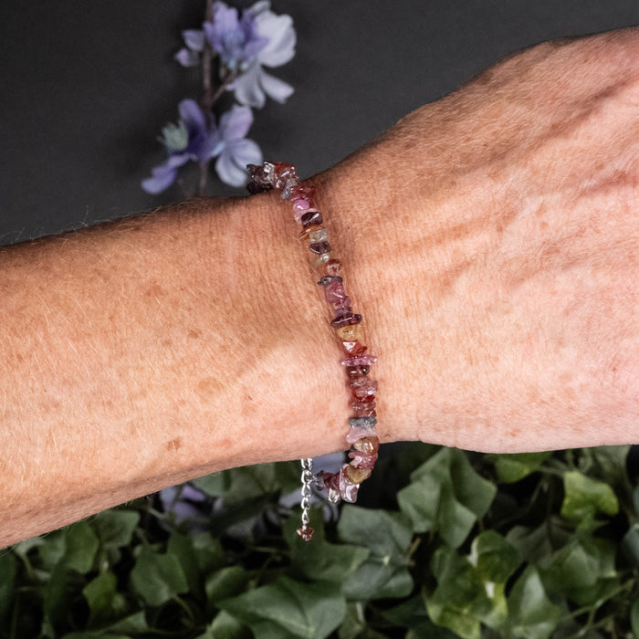 Spinel Chip Bracelet .925 Adjustable - InnerVision Crystals