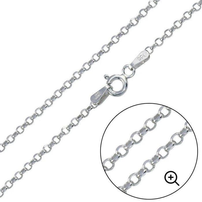 Sterling Silver .925 Cable Rolo Chain 2mm - InnerVision Crystals