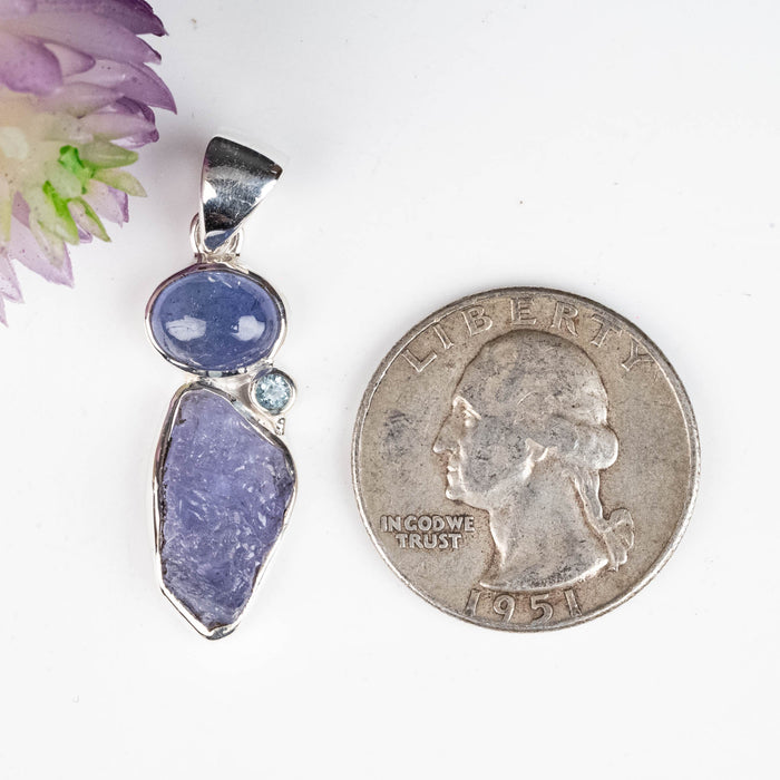 Tanzanite + Blue Topaz Pendant 4.11 g 36x10mm - InnerVision Crystals