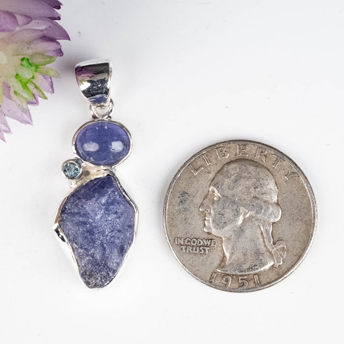 Tanzanite + Blue Topaz Pendant 5.90 g 37x13mm - InnerVision Crystals