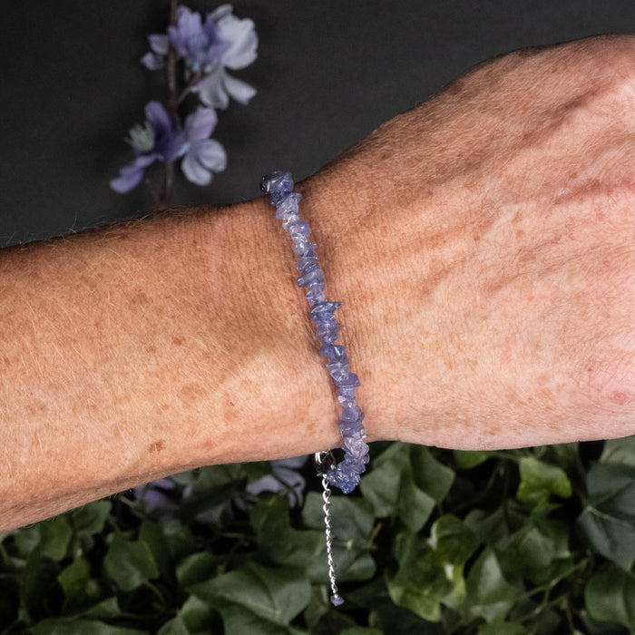 Tanzanite Chip Bracelet .925 Adjustable - InnerVision Crystals