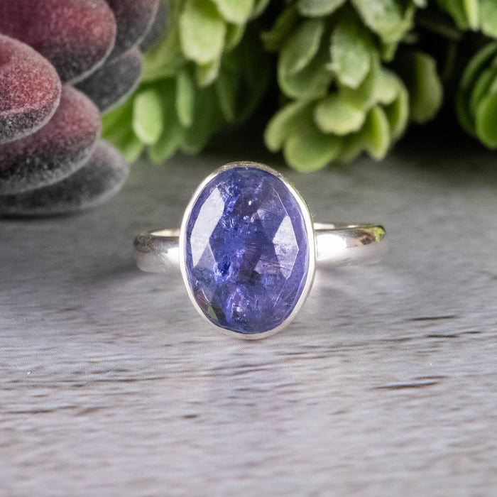 Tanzanite Ring 13x9mm Size 7 - InnerVision Crystals